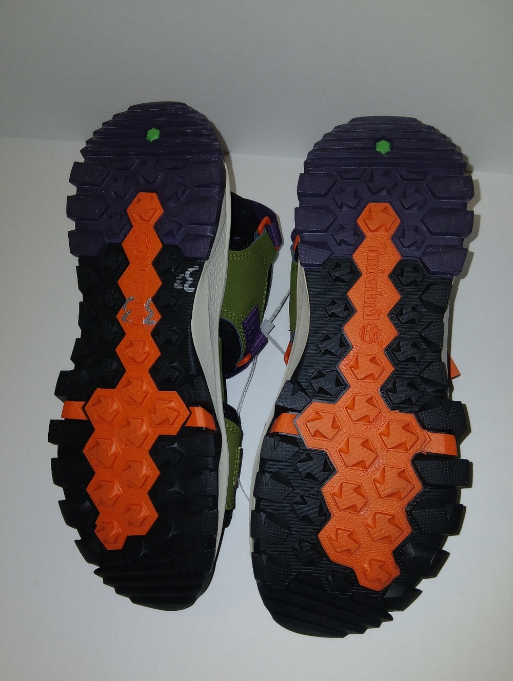 Timberland Lincoln Peak 2-Strap Velcro Sandal, Green/Black/Purple No Box - Picture 9 of 11